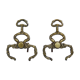 Old pair of chenets, fire dog in bronze and French neoclassical cast iron