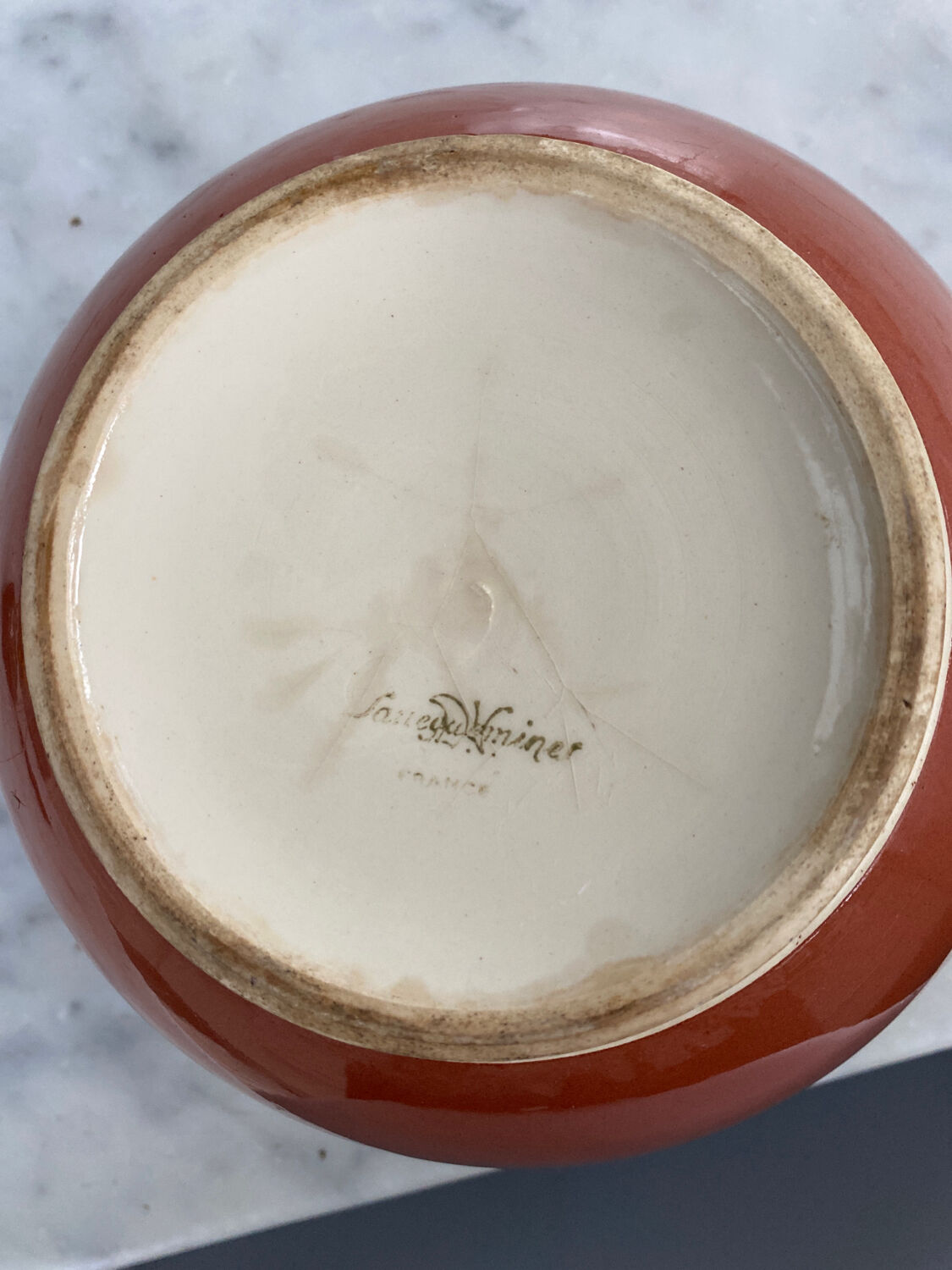 Sarreguemines earthenware salad bowl