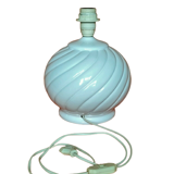 Spiral lamp foot - White glazed ceramic 70's