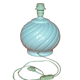 Spiral lamp foot - White glazed ceramic 70's