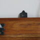 Vintage wood and metal patère