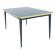 Dining Table, High Gloss Laminate, Brass, Tapered Legs, Navy Blue - L