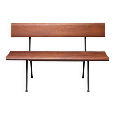 Banc en teck massif, pays-bas, années 1950