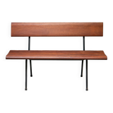 Solid teak bench, Netherlands, 1950s