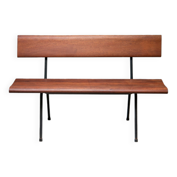 Banc en teck massif, pays-bas, années 1950