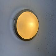 Vintage modernist Perzel wall lamp, chrome and holophane glass, France 1930
