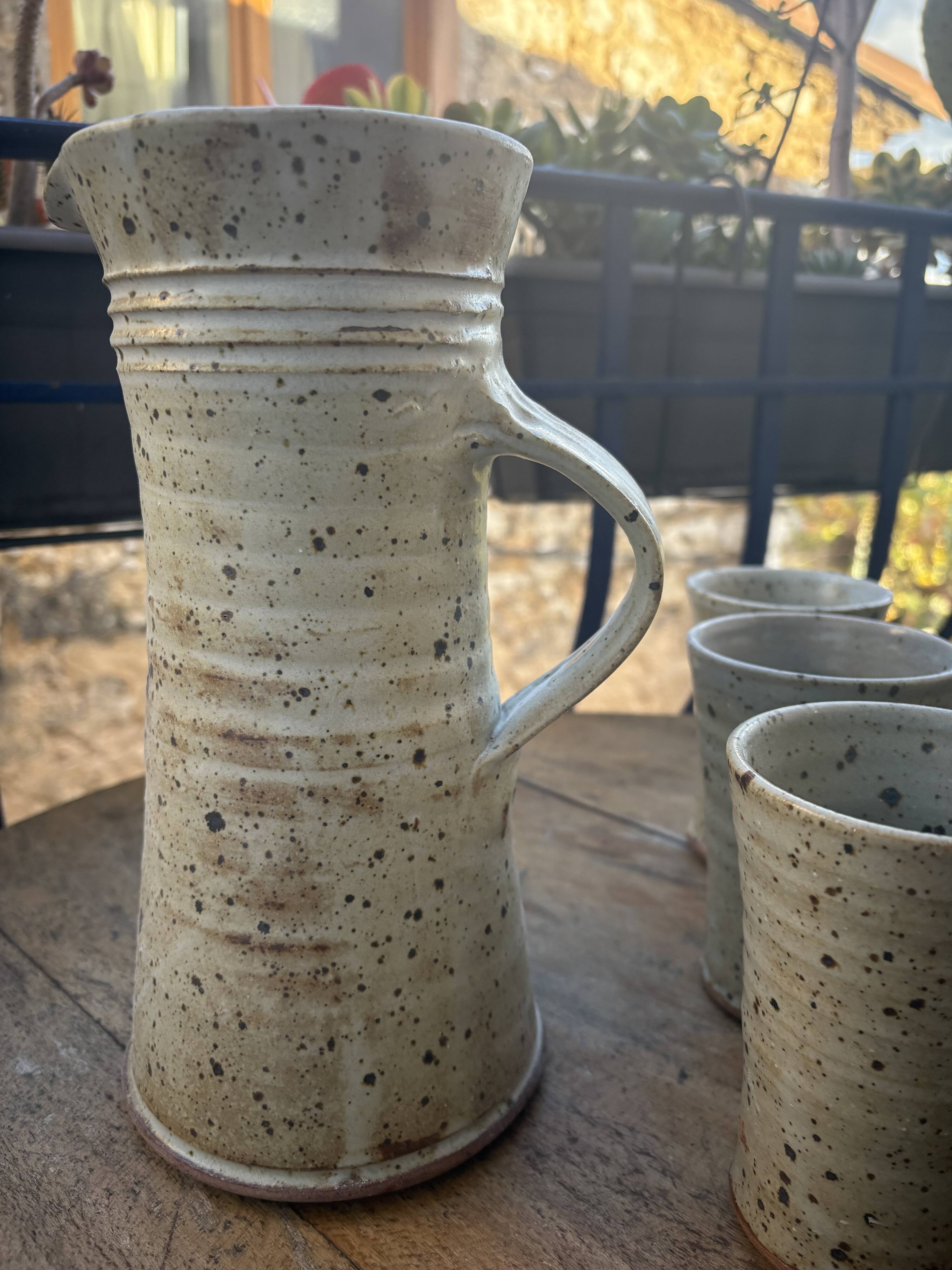 Tiffoche water carafe and glasses, 1970