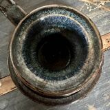 Enameled stoneware candle holder