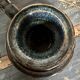 Enameled stoneware candle holder