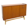 Teak kast met schuine poten en lades uit Zweden