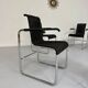 6 black tubular chairs design by Axel Bruchhäuser model D20 bauhaus