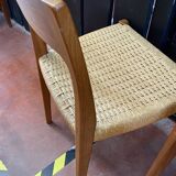 Suite Of 4 Scandinavian Teak And Rope Chairs By Svegards Markaryd