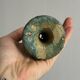Handmade green ceramic candle holder