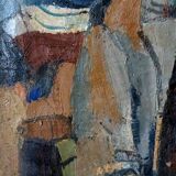 Large oil on canvas Ferruccio Ferri - 1955 - "The Fisherman" canvas 105x75 cm