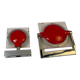 Pair of red Keplero model wall lights, design by chiaramonte