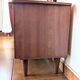 Vintage 70s dressing table with triptych mirror and matching bench.