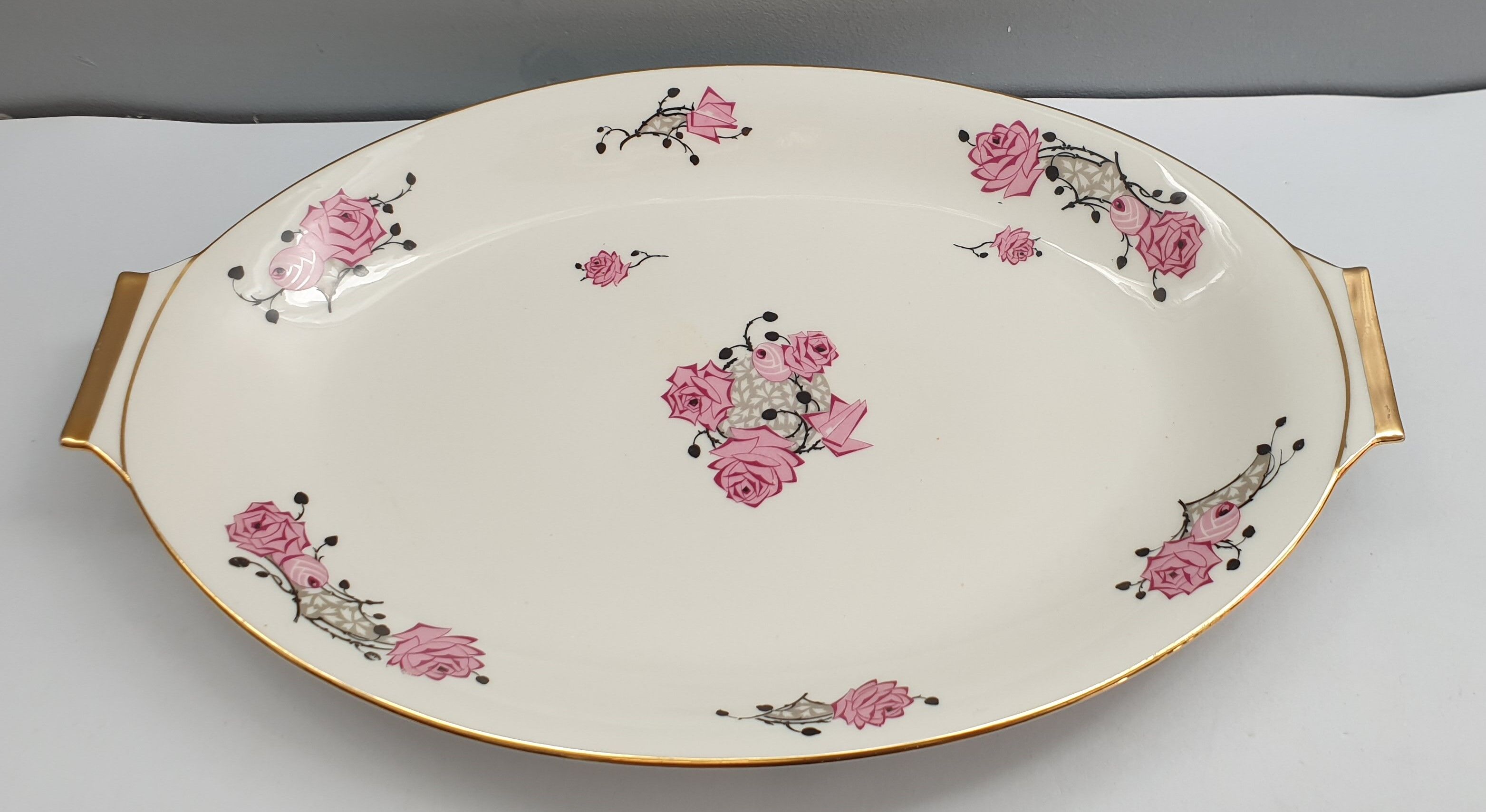 Large oval porcelain dish from Limoges