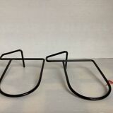 Pair of black metal bookends A