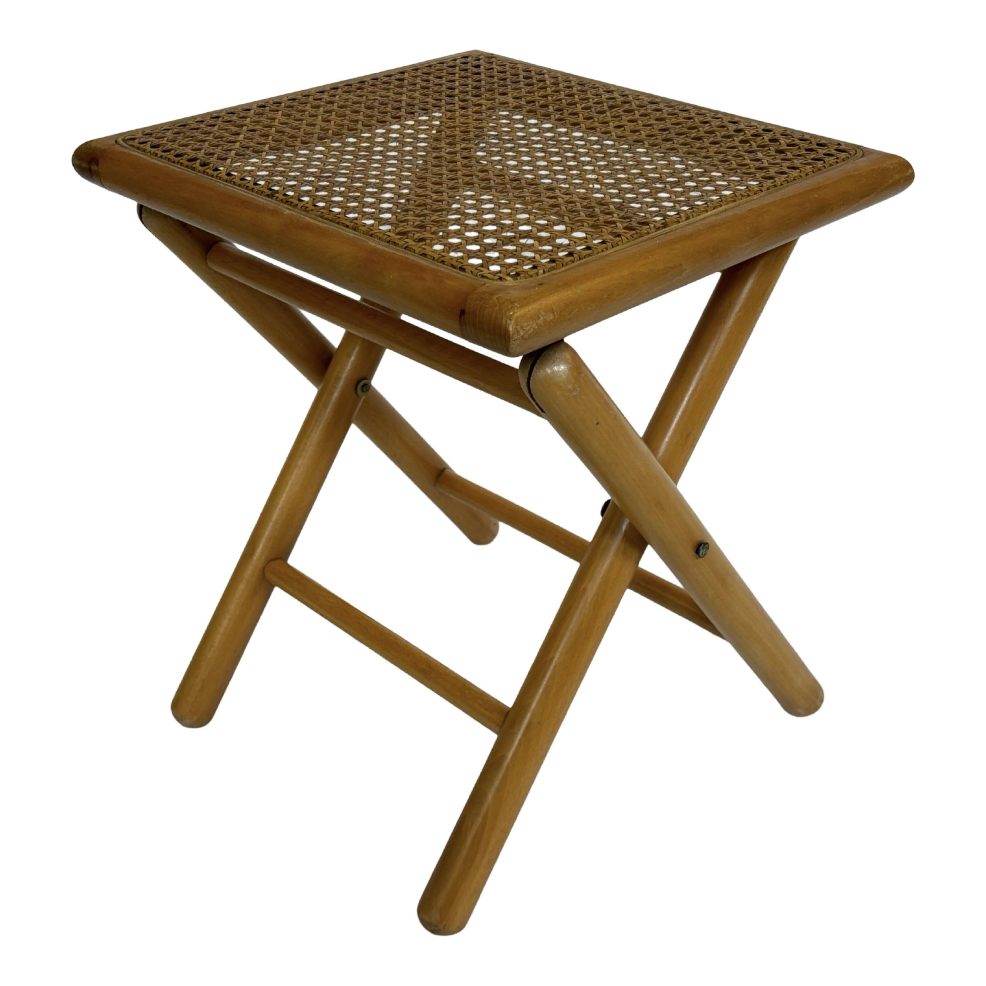 vintage side table stool thonet style webbing