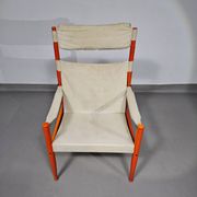 Safari lounge chair, model 30, designed by Erik Worts and manufactured by Niels Eilersen, Denmark 1960.