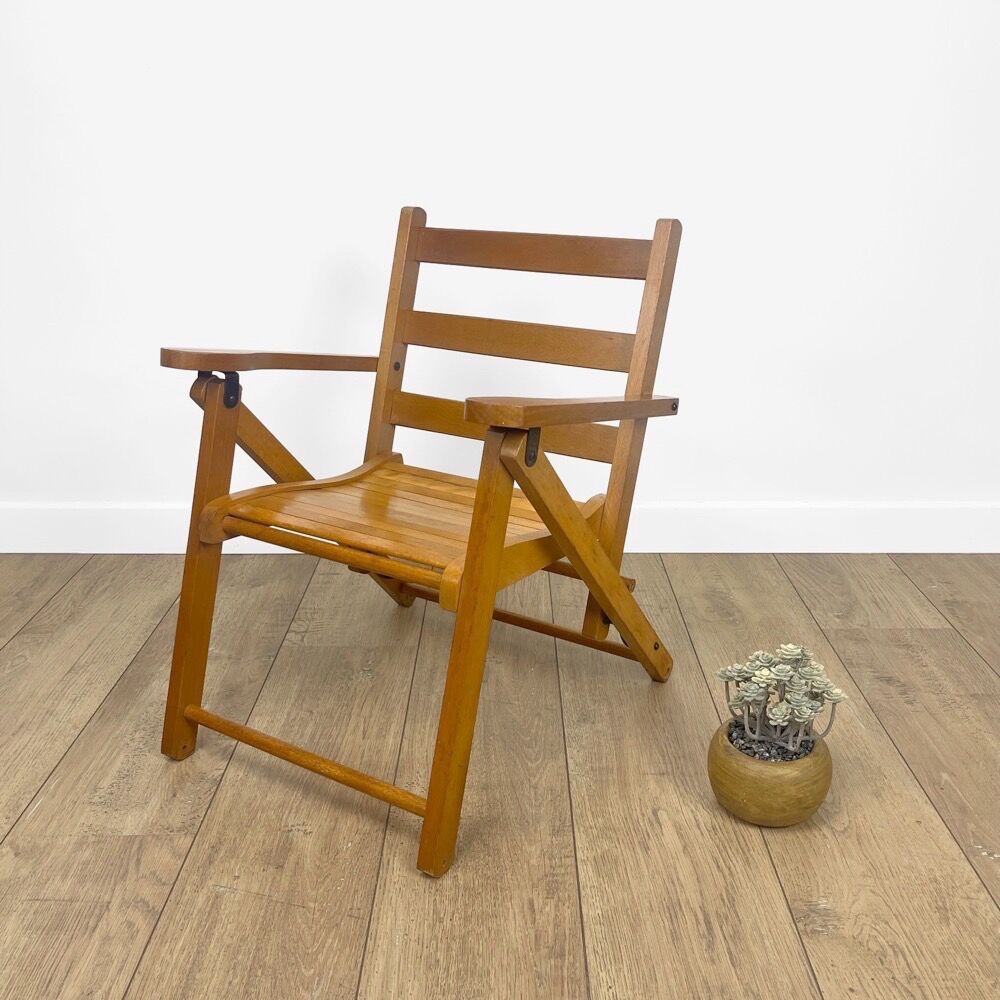 Foldable wooden armchair for child 60s