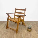 Fauteuil pliable en bois pour enfant années 60