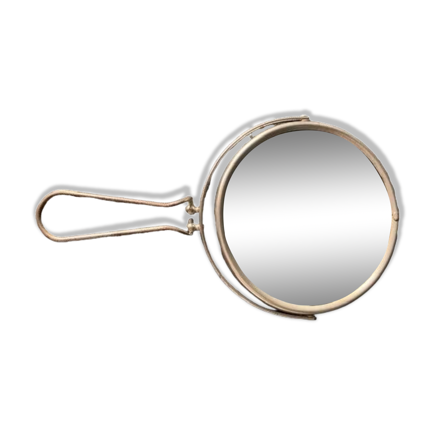 Small old barber's mirror, round, 2 sides, 1930