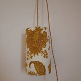Suspension, nomadic fabric lampshade in vintage yellow floral.