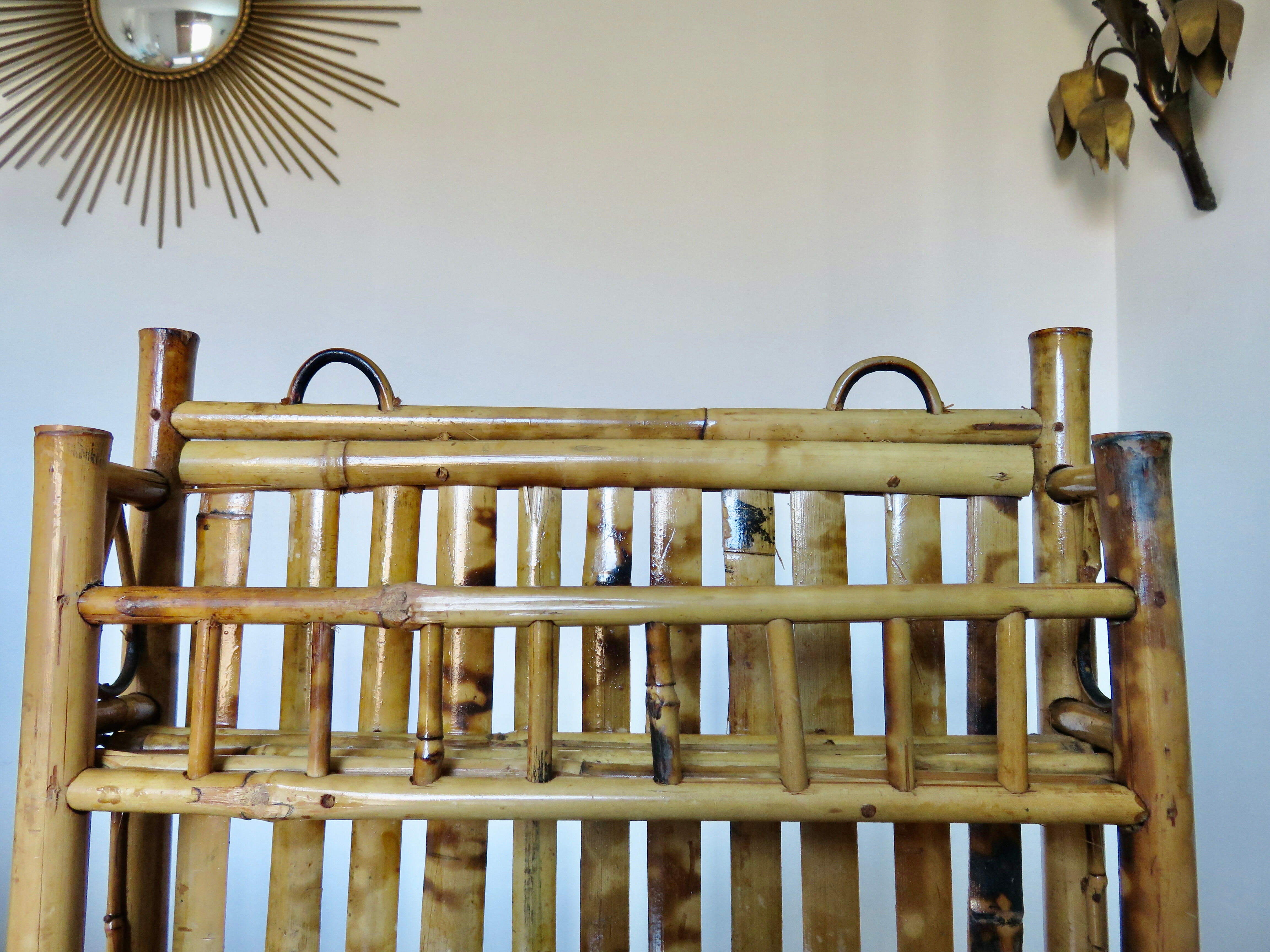 Wall mail holder bamboo mail storage 50s