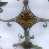 Lampe en fer forgé peint années 40