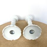 Pair of porcelain candle holders