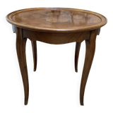 Round clover inlaid side coffee table