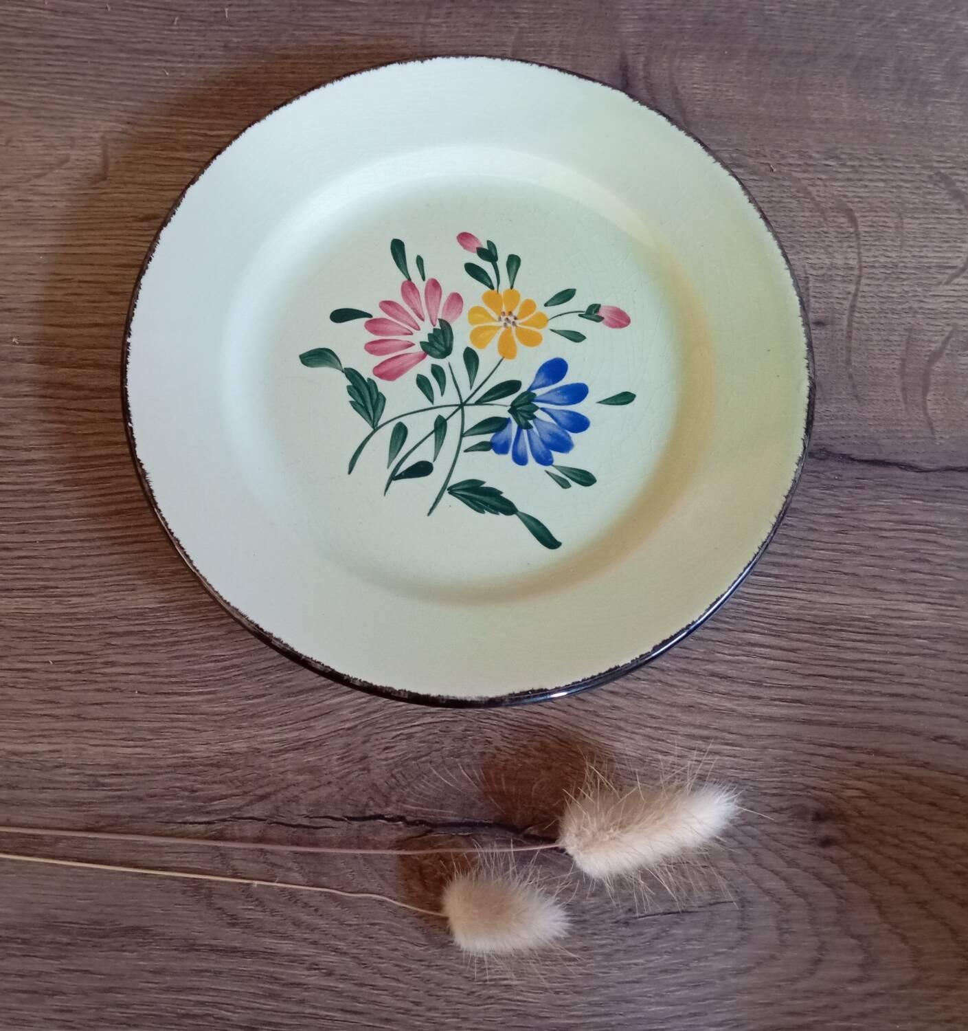 8 dessert plates with flower decoration, Anjou model from Niderviller