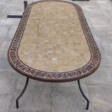 Zellige table in Moroccan mosaic