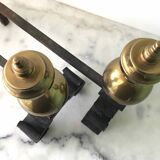Old cast iron and brass bedside tables