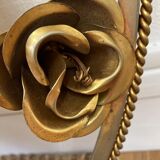 Golden mirror Holywood Regency in gilded metal