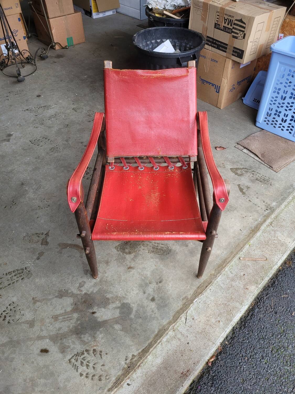 Vintage leather safari chair
