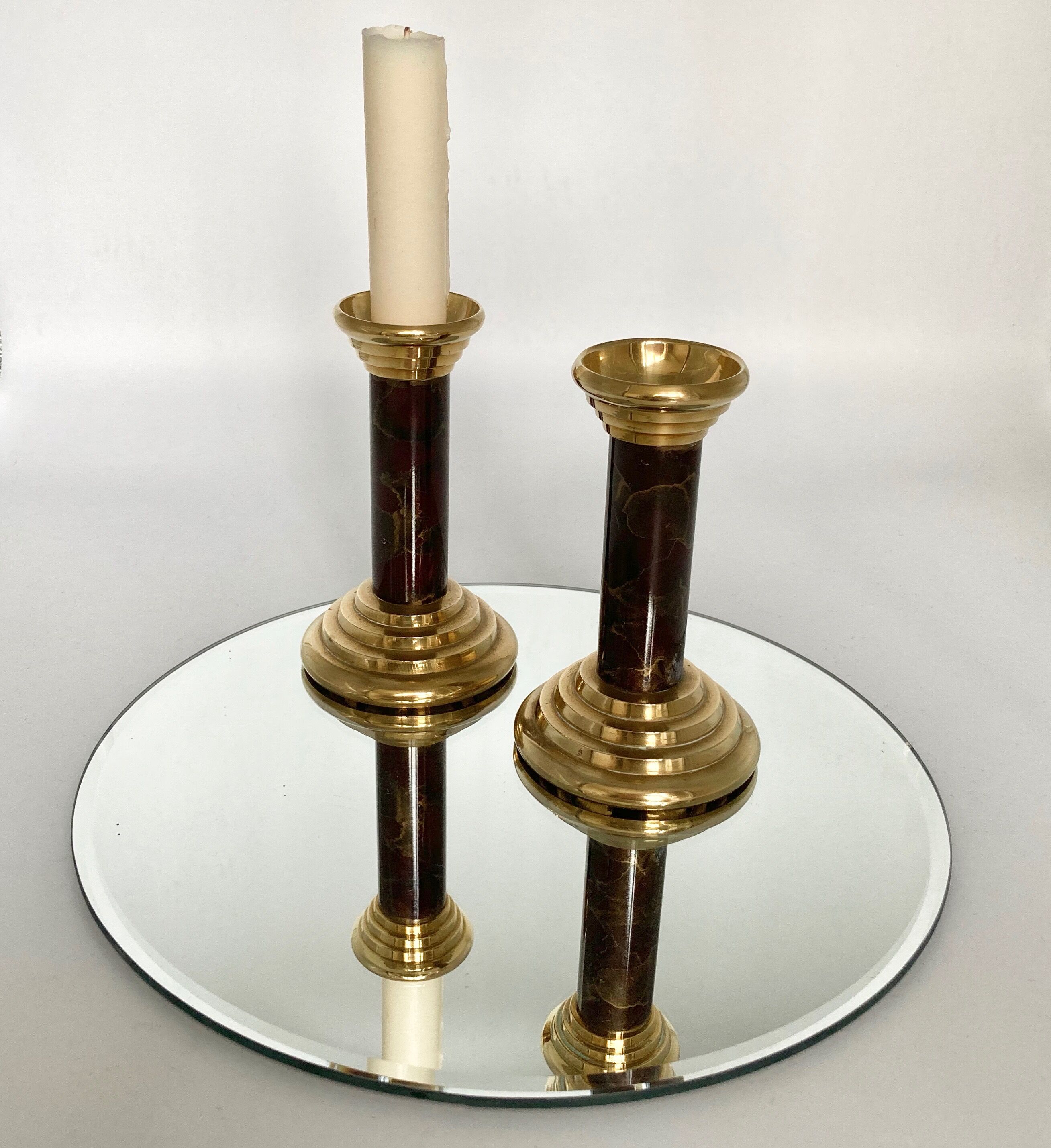 Pair of brass candlesticks