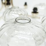 See Delmas chandelier, 5 branches, black and gold, transparent glass, 1960