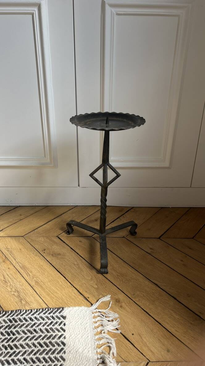 Wrought iron candle holder