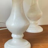 Pair of Vintage Alabaster Stone Lamps