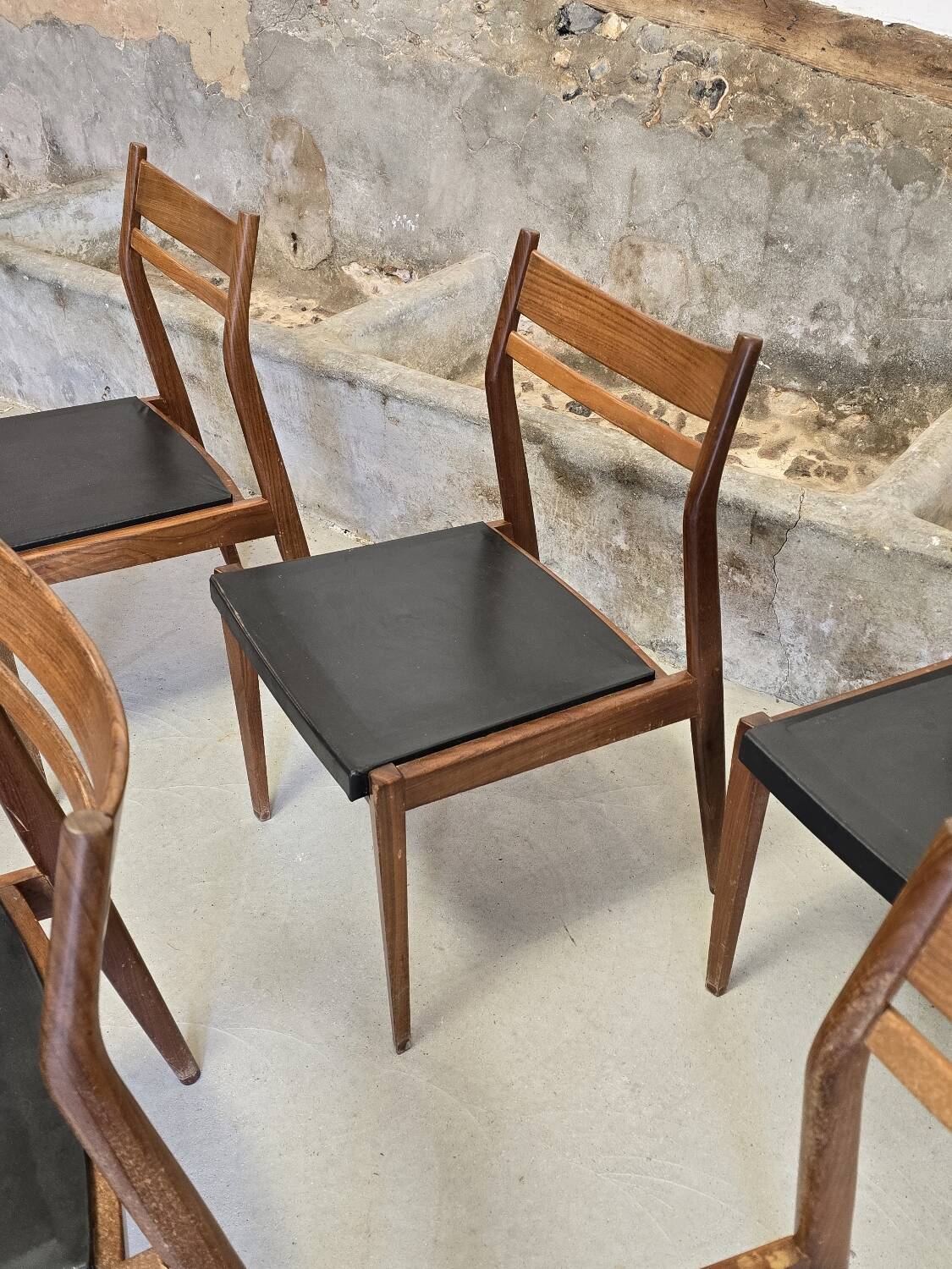 6 Scandinavian style teak chairs 1960