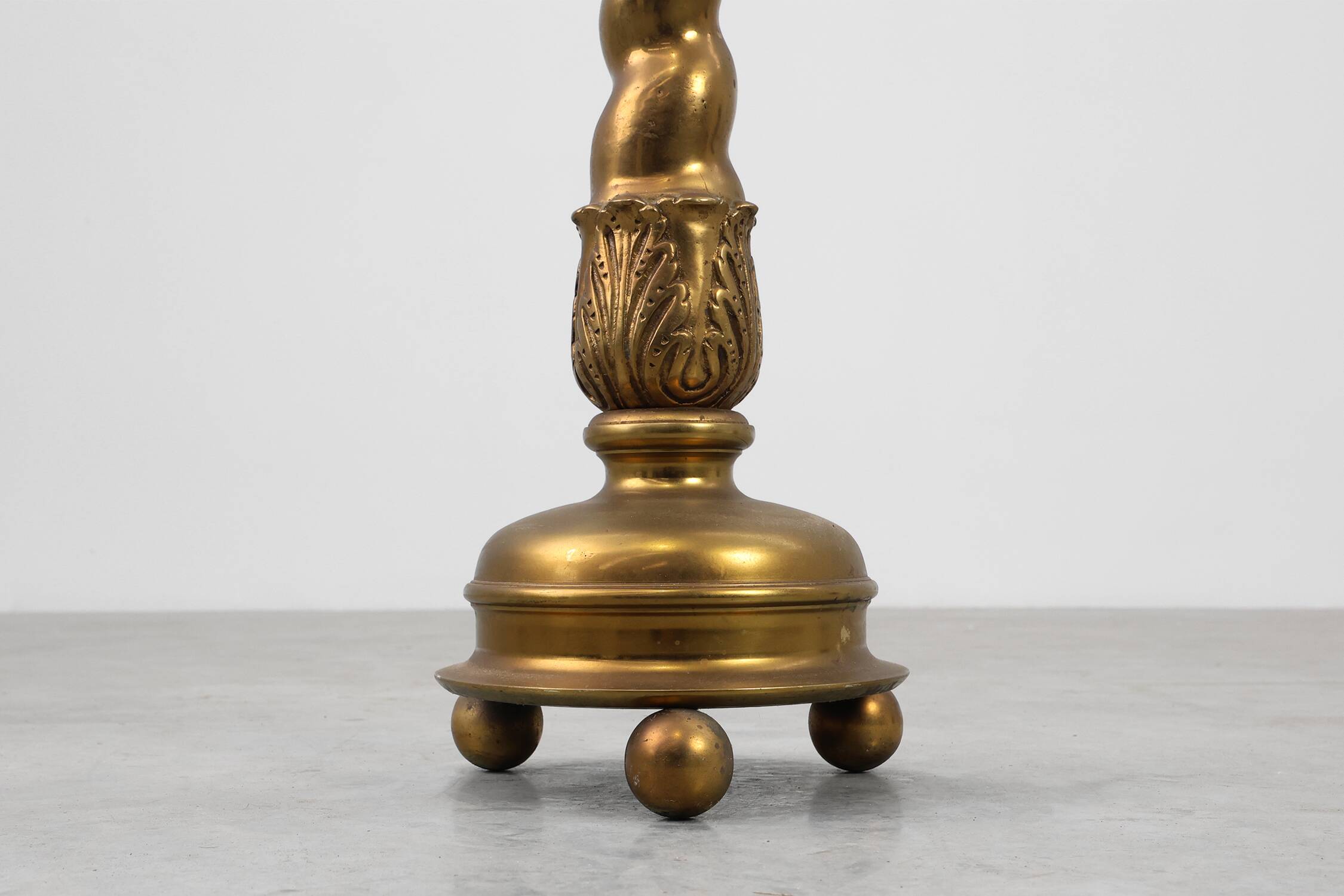 Art Deco side table or pedestal with green marble top and bronze base