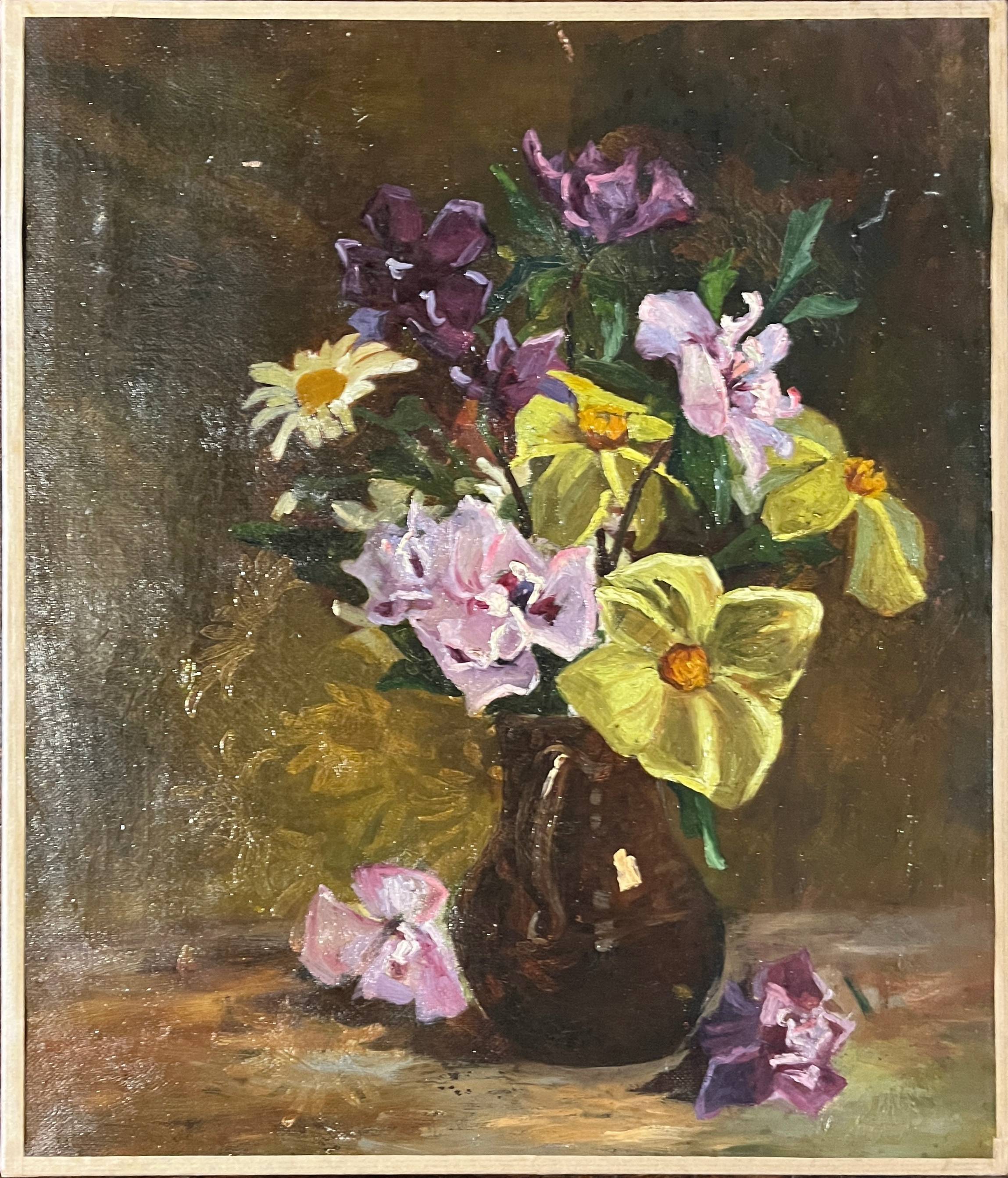 HST painting "Vase and bouquet of flowers" 20th century