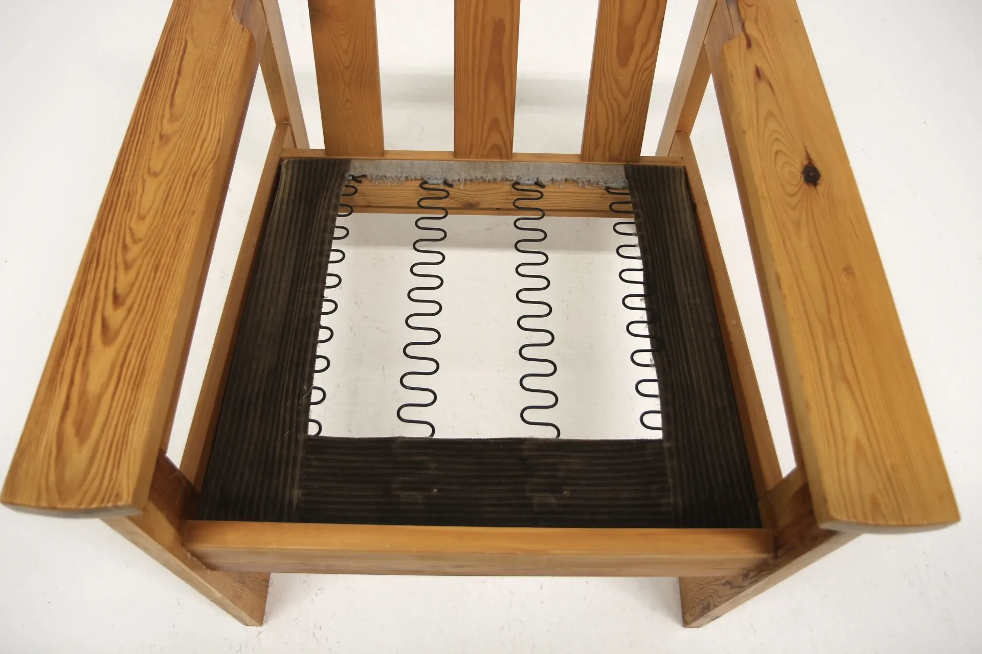Scandinavian armchair in pine and velvet, Sweden, 1970