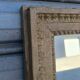 Mirror in wood and stucco in burl wood style, 1960