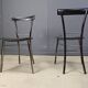 Vintage black leather dining chairs by Arrben Italy, 1980s - set of 4
