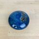 Blue ceramic flower spike ball vase, 7 soleils workshop