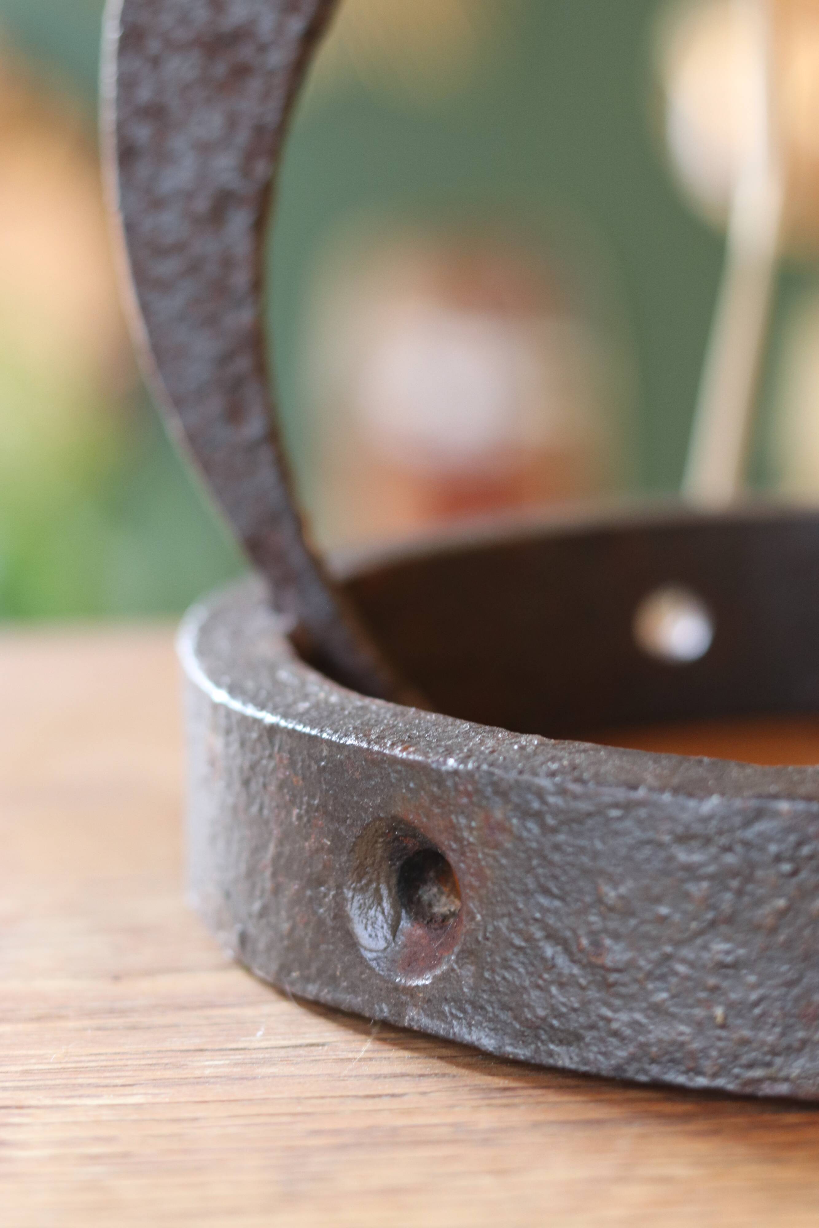 Brutalist style wrought iron lamp base, 1960