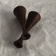 Pair of candlesticks in vintage stained birch wood, Scandinavian design